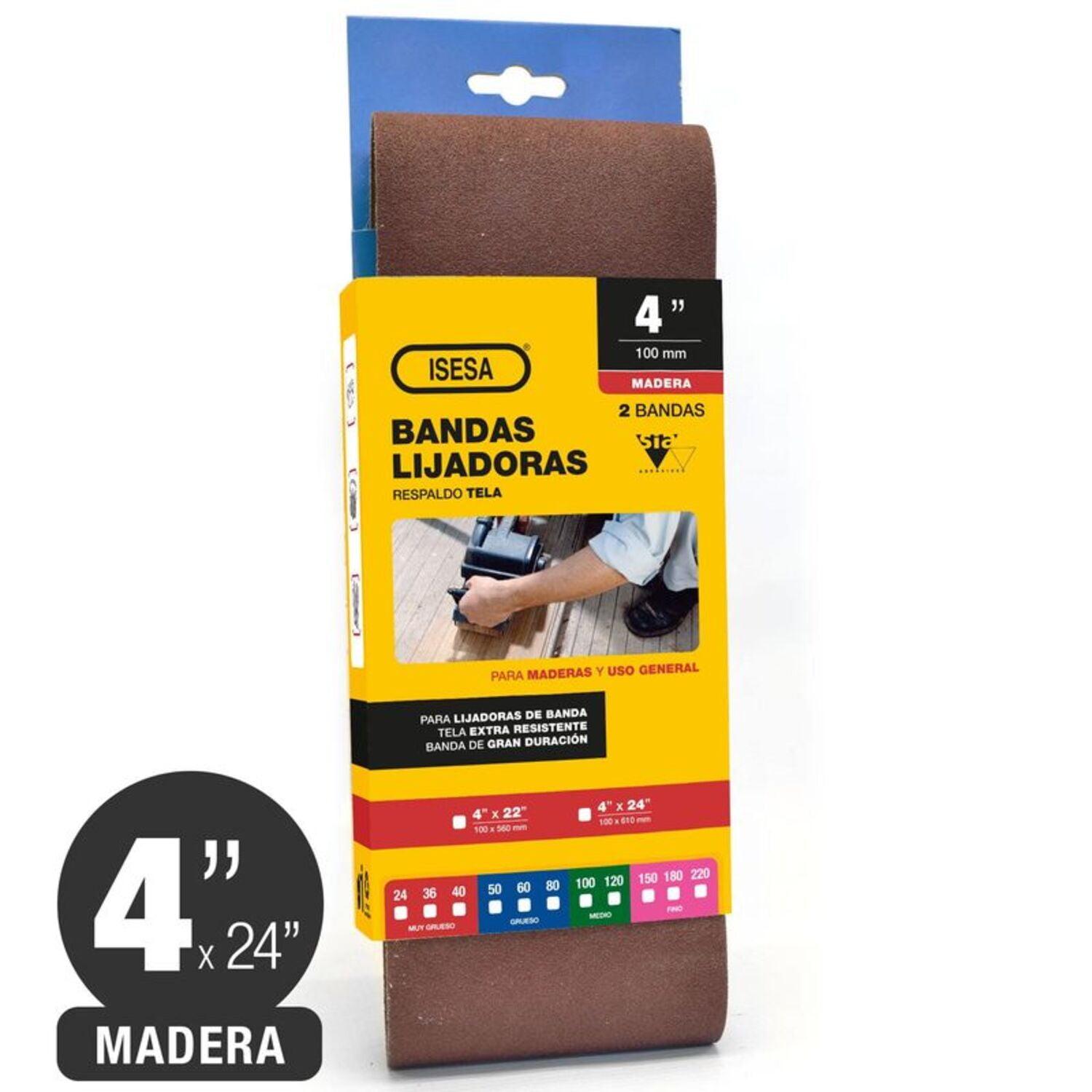 Sia - Banda Lija Madera (pack 2 Unid.) - 4 X 24 #180 - Wood 2920