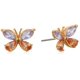 thumbnail image 1 of Pendientes de tuerca Betsey Johnson con circonita cúbica con forma de mariposa, metal dorado, 1 of 2