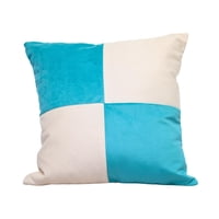 Máxima Design - Cojín Gabriela Turquesa Blanco Felpa 50X50 Cm