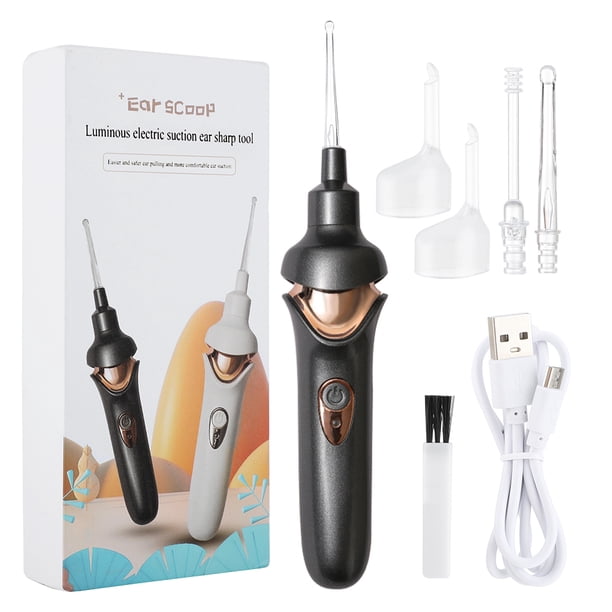 Electric Cordless Luminous Ear Spoon Spiral Ear Pick Cleaner Tool Ear Wax Remover Safe Suction Recharge Health Care with 4 Tips