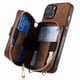 thumbnail image 3 of Funda Tipo Cartera con Correa Cruzada para iPhone 15 Protección Contra Golpes Marrón, 3 of 6