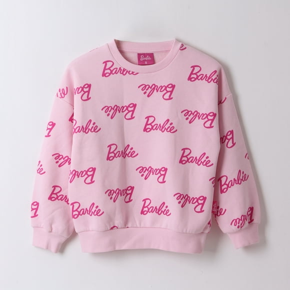 Polerón Cerrado Niña Full Print Logo Rosado Barbie