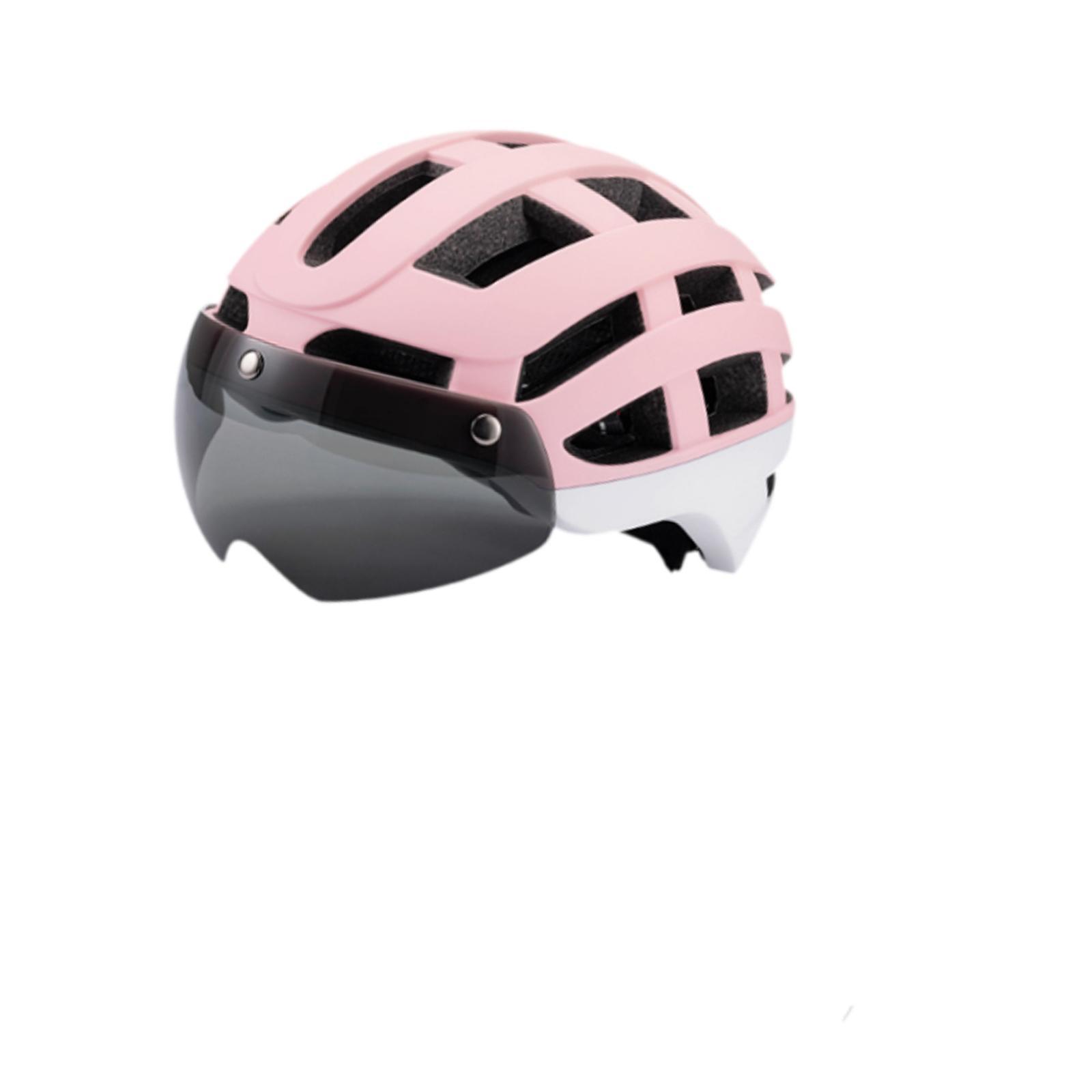 Ioensy - Casco De Bicicleta Cascos Deportivos Ajustables Protectores Para Andar En Bicicleta Escalada Al Aire Libre Rosa Blanco