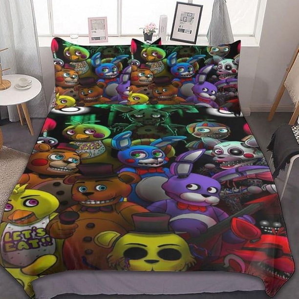 Anime -Cartoon -Bed -Duvet- -Cover Anime C-artoon Beddin-g Sets 3D Lightw-eight 3 P-iece C-omforter Sets 1 Duvet Co-ver and 2 Pillo-w Shams for Kids Boy-s Girl 86 70""