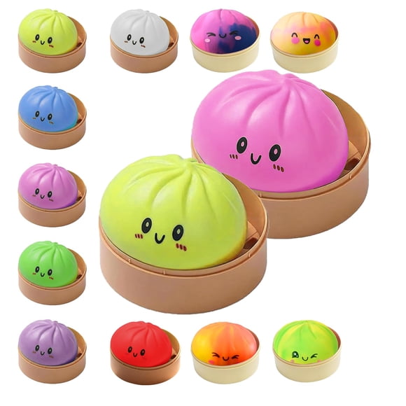 Pelotas antiestrés squishy, juguete sensorial fidget, 2 piezas, dumplings