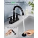 thumbnail image 4 of Grifo para lavabo de baño FORIOUS, negro mate, 4 pulgadas, juego central con 2/3 orificios, 4 of 9
