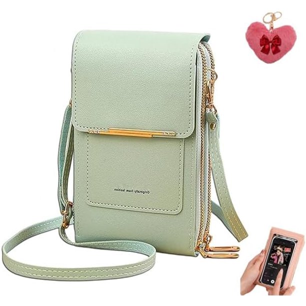 Bolso bandolera pantalla táctil mujer antirrobo móvil monedero impermeable cuero hombro organizador llaves