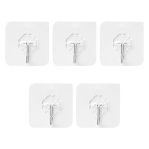 Bothyi - Ganchos Autoadhesivos De 5 Uds., Ganchos De Pared Transparentes Para Puerta De Baño, Mejora Del Hogar