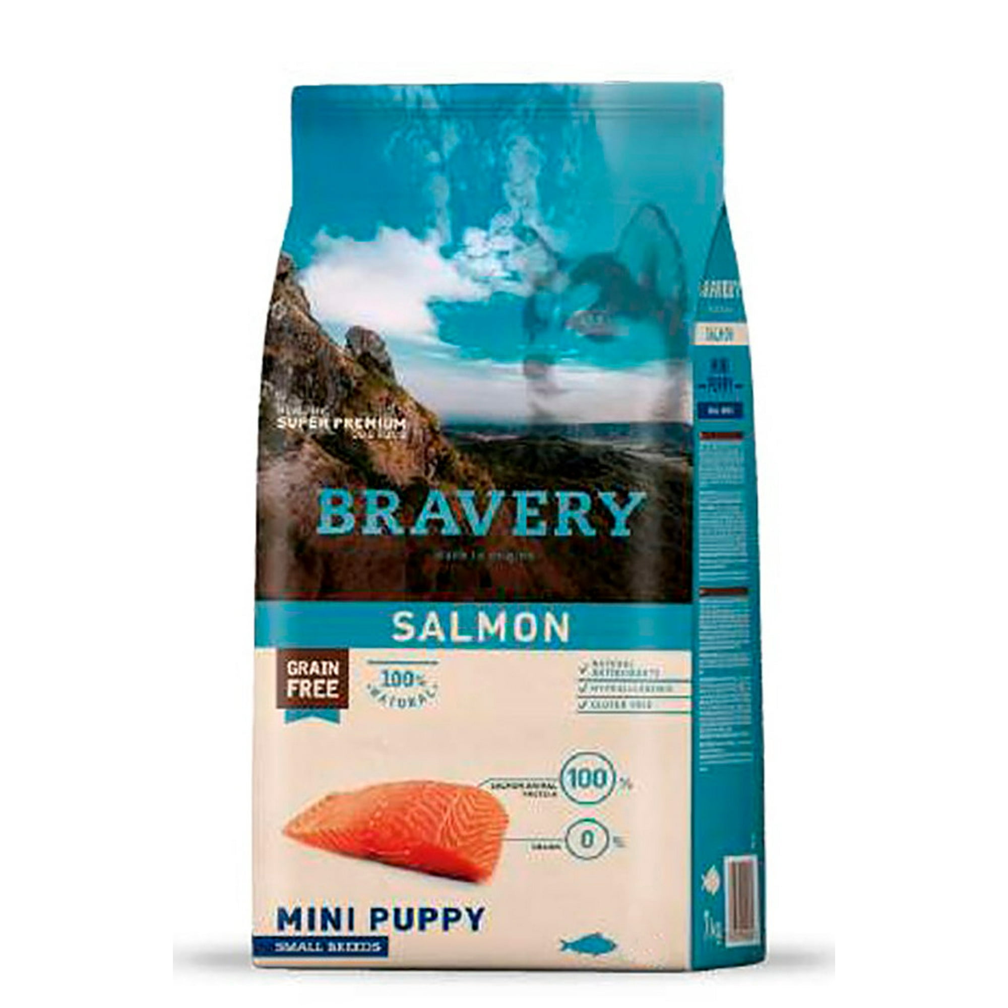Bravery - Alimento Seco Perro Cachorro Sabor Salmon Bolsa, 7 Kg