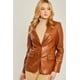 thumbnail image 1 of Blazer Ccwholesalesclothings Sólido Tejido PU Marrón, 1 of 5