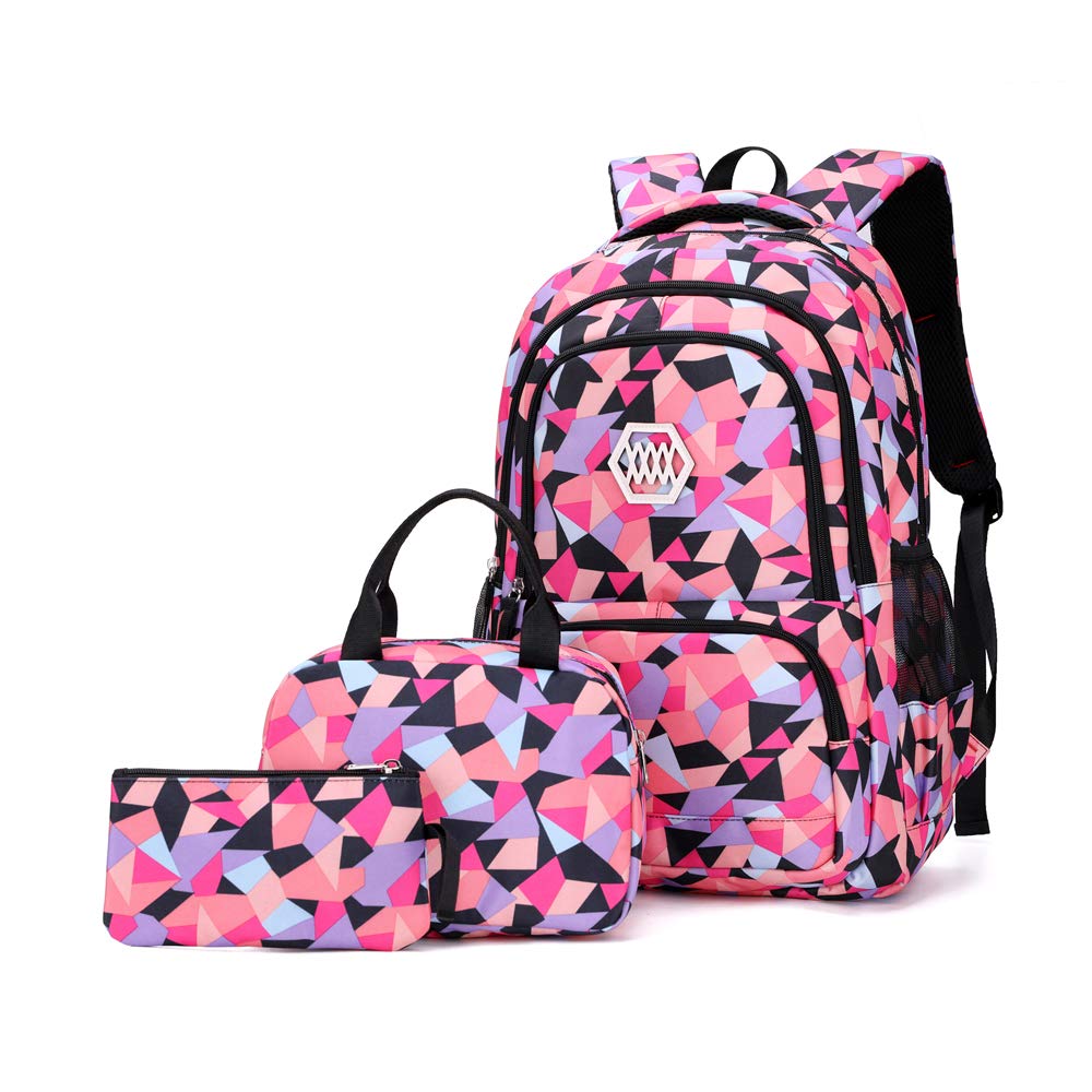 Set De Mochilas Bansusu Estampado Geométrico 3 Piezas Para Niñas/Niños