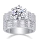thumbnail image 1 of Anillo de Compromiso de Moissanita de 3 Quilates Color D Claridad VVS1 Conjuntos de Boda de Moissanita para Mujer Plata Esterlina S925 Conjuntos Nupciales Anillos de Boda Talla 5-9, 1 of 11