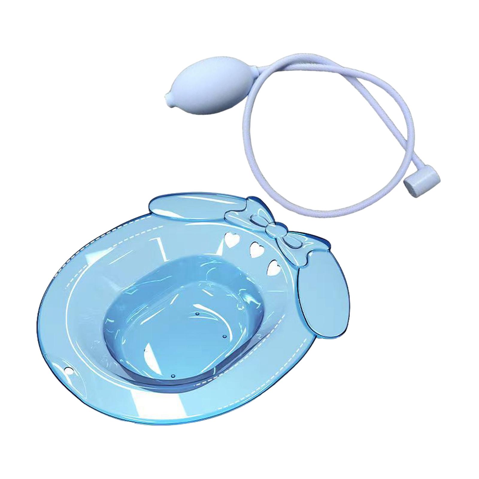 Ioensy - Baño De Asiento Para Asiento De Inodoro, Lavabo Duradero Para Ducha, Baño De Viaje, Azul Con Cisterna