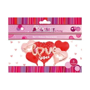 Set 5 Globos Corazon Love You San Valentin Big Party