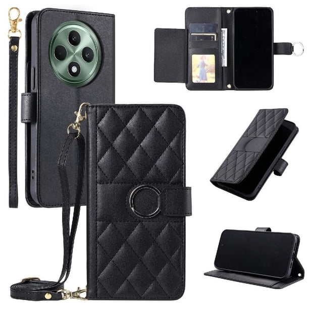 Funda tipo billetera FOXDOCK para OPPO Reno 12F – Tapa abatible con correa para mujer