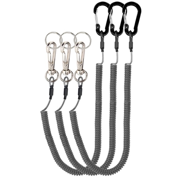 Mosquetón Lix&Rix de 45 cm extensible para pesca – juego de 3 piezas