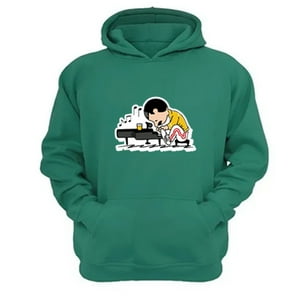 Genérico - Polerón Canguro Freddy Snoopy Verde Aguamarina Talla L Unisex