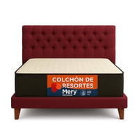 Ethan Desing - Cama 1 Plaza Burdeo Capitone + Colchon Mery Desing