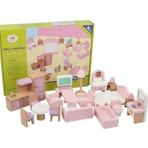 Genérico - Mini Set De Muebles De Madera Para Muñecas 22 Piezas