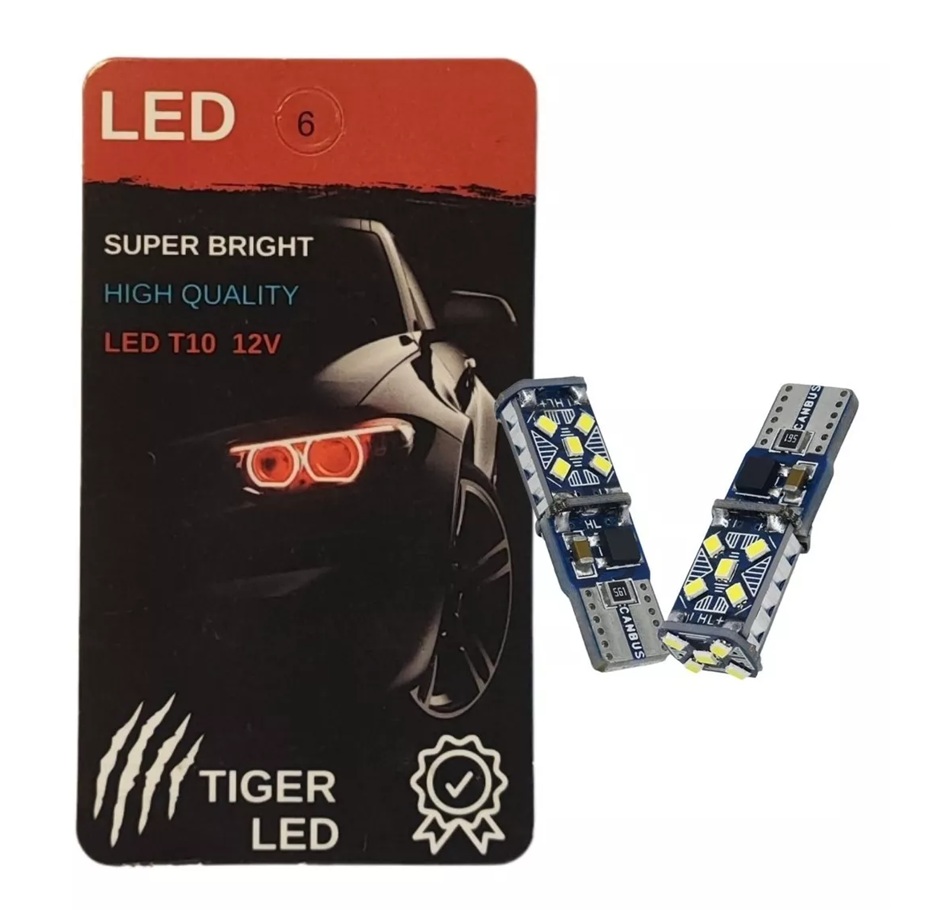 Tiger Led - Ampolletas Luces Led T10 Cola De Pescado 5W Canbus 2 Unidad