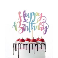 Adorno Para Pastel Naicaek Artesanal Con Brillantina Arcoíris Para Cumpleaños