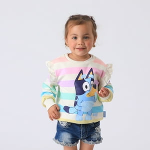 Polerón Cerrado Niña Multicolor Rayas Risa Bluey