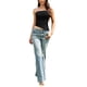 thumbnail image 2 of INSPIRE CHIC Top sin tirantes para mujer con dobladillo asimétrico, doble forro, bandeau de verano para salir, talla M, color negro, 2 of 6