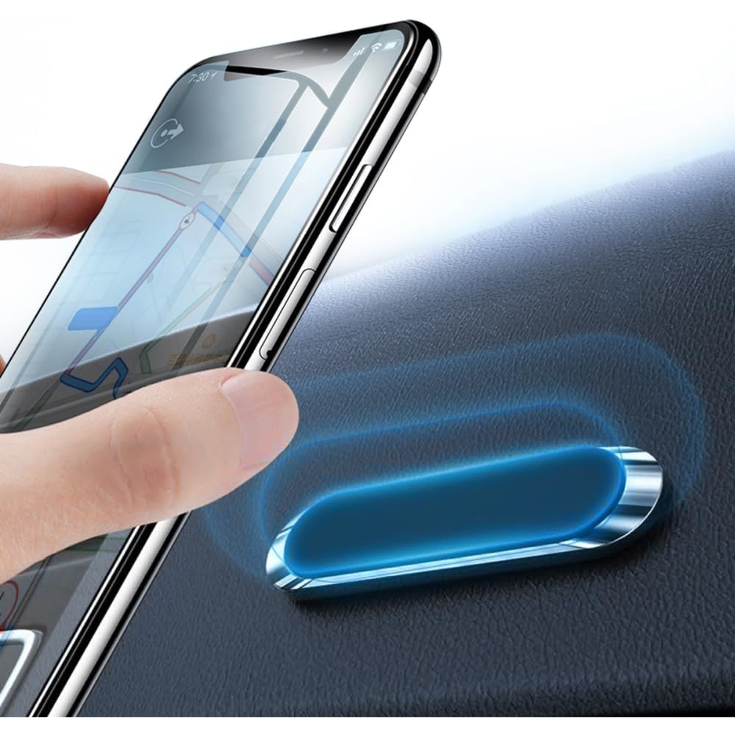 Genérico - 2-pack Soporte Magnético Universal Para Coche Con Placas Metálicas, Soporte De Teléfono Para Coche, Soporte Universal De Teléfono Móvil Para El Salpicadero, Apto Para Todos Los Teléfonos-negro