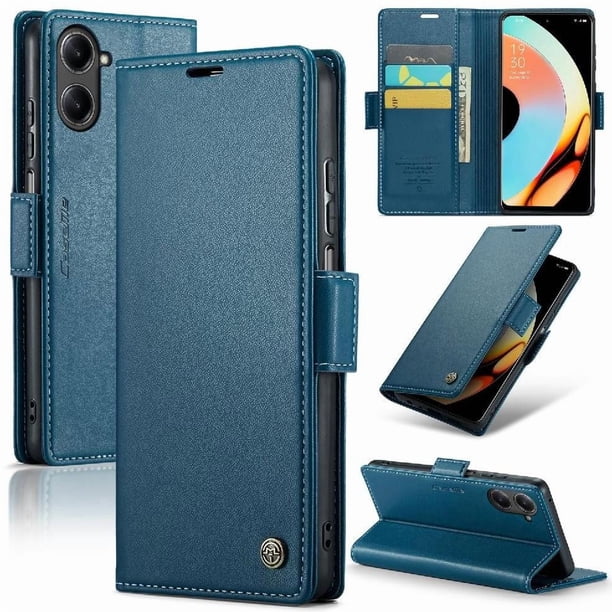 CaseMe tipo cartera Realme 10 Pro 5G con cierre magnético, RFID, tarjetero, soporte, carga inalámbrica