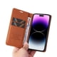 thumbnail image 5 of Funda Billetera de Cuero para iPhone 15 Pro Max con Tarjetero y Soporte - Tapa Magnética Marrón, 5 of 6