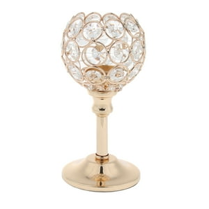 Genérico - Candelabro De Cristal Candelabro Candelabro Soporte De Luz De Té Dorado