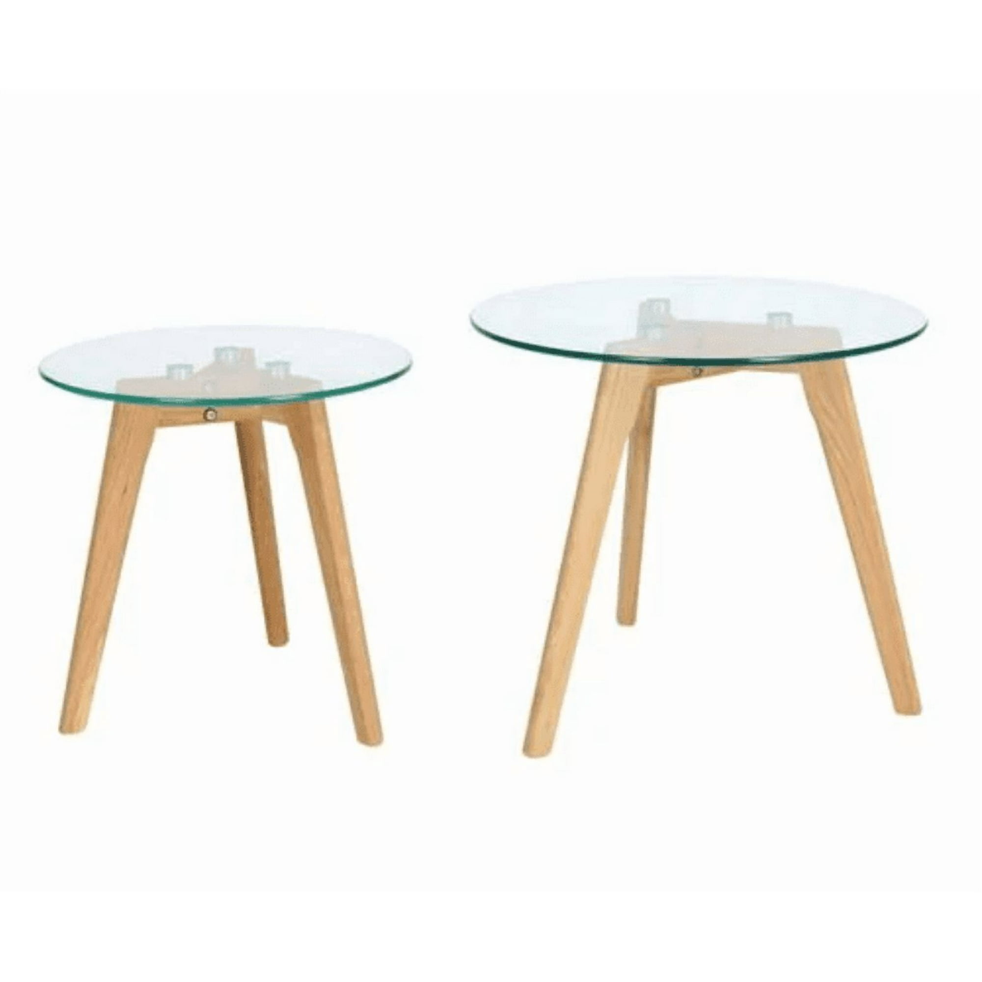 Habita2 Chile - Set De 2 Mesas Pino De Centro - Vidrio