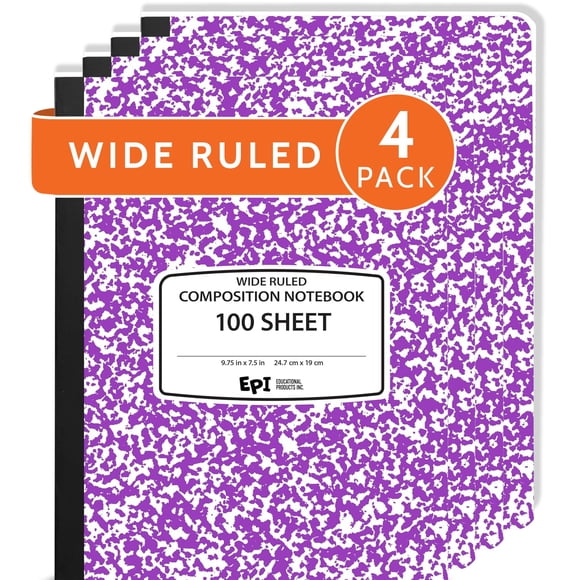 Cuaderno EPI 4 unidades rayado ancho morado 25 x 19 cm