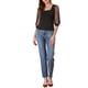 thumbnail image 2 of INSPIRE CHIC Blusa de Mujer con Cuello Cuadrado de Lunares, Malla Semitransparente, Mangas 3/4, Talla L, Negro, 2 of 7
