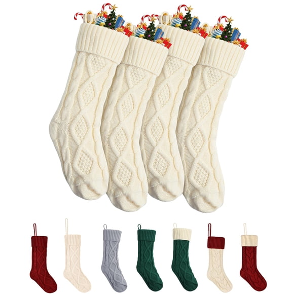 Hilo acrílico Christmas Stockings Mr Pen, paquete de 4 unidades, 45 cm, color crema