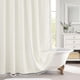 thumbnail image 1 of Cortina de ducha de tela pequeña de 36 x 72 pulgadas, color blanco, tamaño medio, estrecha, de algodón y lino, con borlas, para una decoración de baño rústica moderna y elegante., 1 of 5