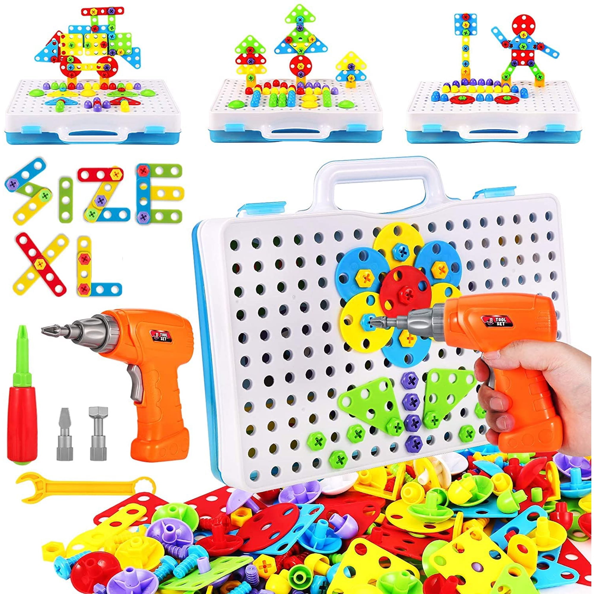Juguetes Educativos Parhlen De Building Blocks Con Destornillador Eléctrico