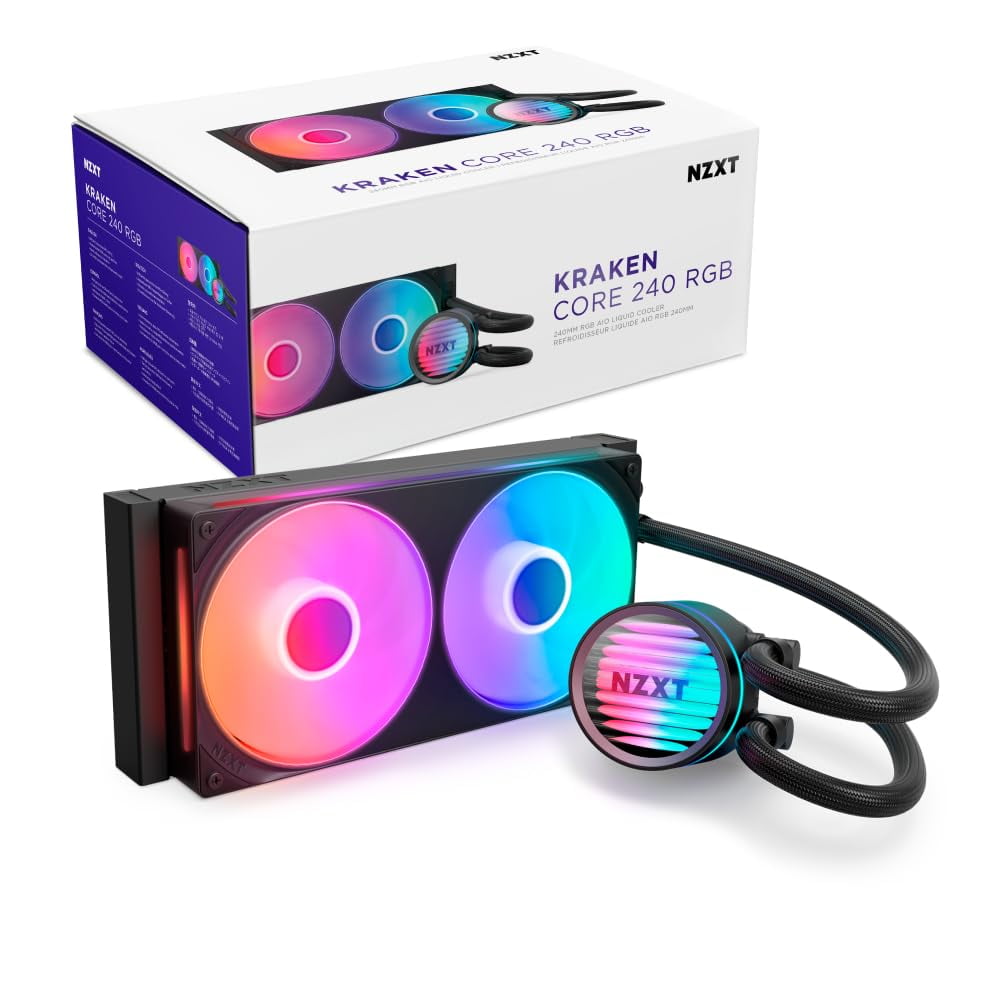 Refrigerador Líquido Para Cpu Nzxt Kraken Core 240 Rgb 240mm Negro