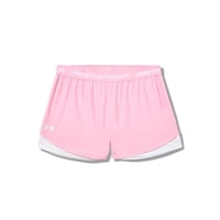 Pantalones Cortos Under Armour Tech Play Up Para Niñas, Color Rosa Y Blanco, Talla L