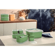 thumbnail image 3 of Juego 7 potes polipropileno con tapa, verde y transparente, 3 of 3