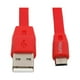 thumbnail image 4 of Cable USB A Micro USB 1.2Mts Flat Rojo 2518R, 4 of 6