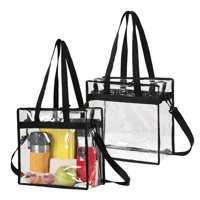 Xusx111 - Bolsas Transparentes De 2 Piezas 30 * 30 * 15 Cm Estadio Aprobado Bolso Transparente Con Cierre De Cremallera Crossbody Bolso De Hombro Con Correa Ajustable