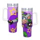 thumbnail image 4 of Chuck E. Cheese Vaso aislado de acero inoxidable con asa, diseño temático, regalo para familia, amigos y fans; incluye pajita y encaja en el portavasos estándar, 40 oz, 4 of 6