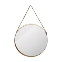 Bothyi - Colgante De Pared De Enlace De Cadena De Espejo De Pared Redondo Dorado Para Decoración De Baño 30,5 Cm