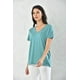 thumbnail image 2 of Polera Mujer Turquesa Manga Corta Cuello V Talla M, 2 of 3