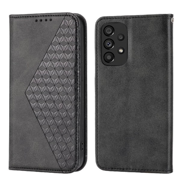 Funda Flip FOXDOCK para Samsung Galaxy A72 5G/4G , Estilo Billetera con Diseño Rombo, Correa de Mano y Soporte, Uso Diario