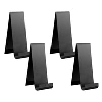 Xusx111 - 4 Pcs Metal Fancy Folleto Holder Display Flyer Folleto Holder Stand Table Vertical Countertop Literature Organizador Para Folletos Folleto Revista Menú Revistas (Negro)