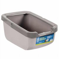 Catit Baño Arenero Gato Borde Grueso, Color Gris Claro