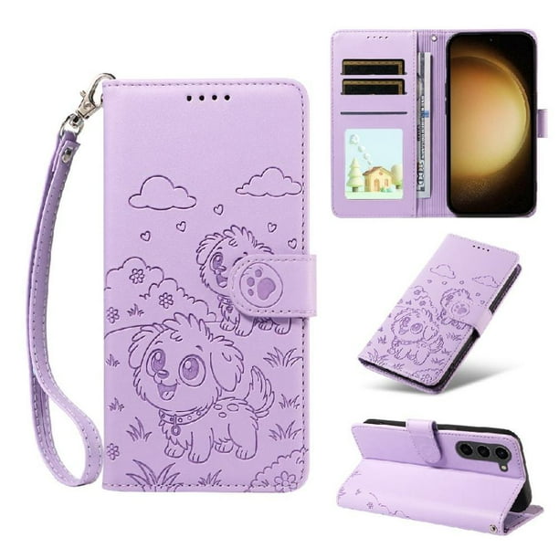 Funda Billetera FOXDOCK Compatible con Samsung Galaxy S23 Plus, Diseño Perrito Tierno, Ranuras para Tarjetas y Soporte Plegable