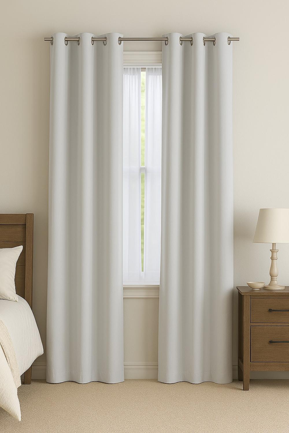 Clems - Pack 2 Cortina Tradicional 100% Blackout Blanco